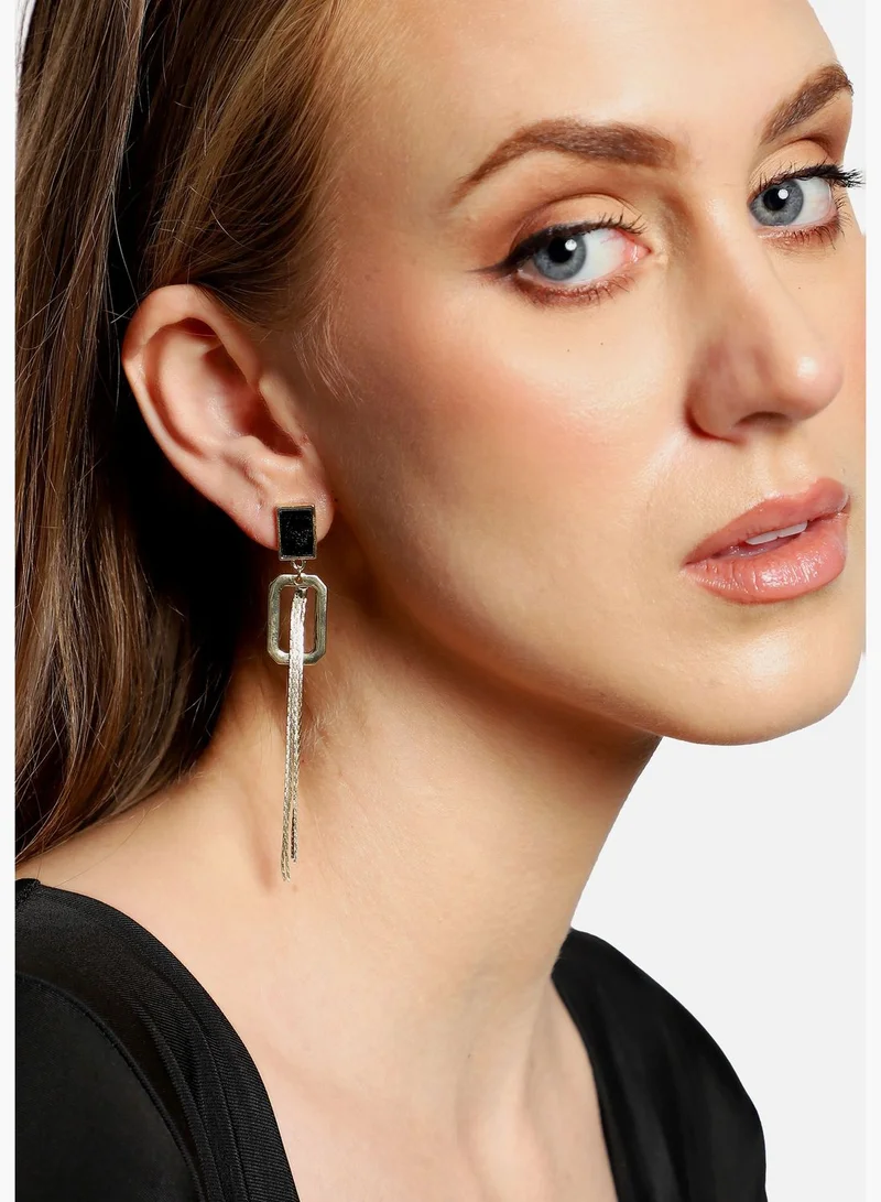 SOHI Gold Plated Party Designer Stone Drop Earring For Women