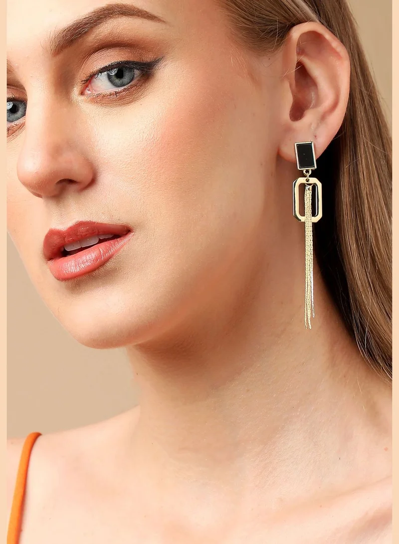 SOHI Gold Plated Party Designer Stone Drop Earring For Women