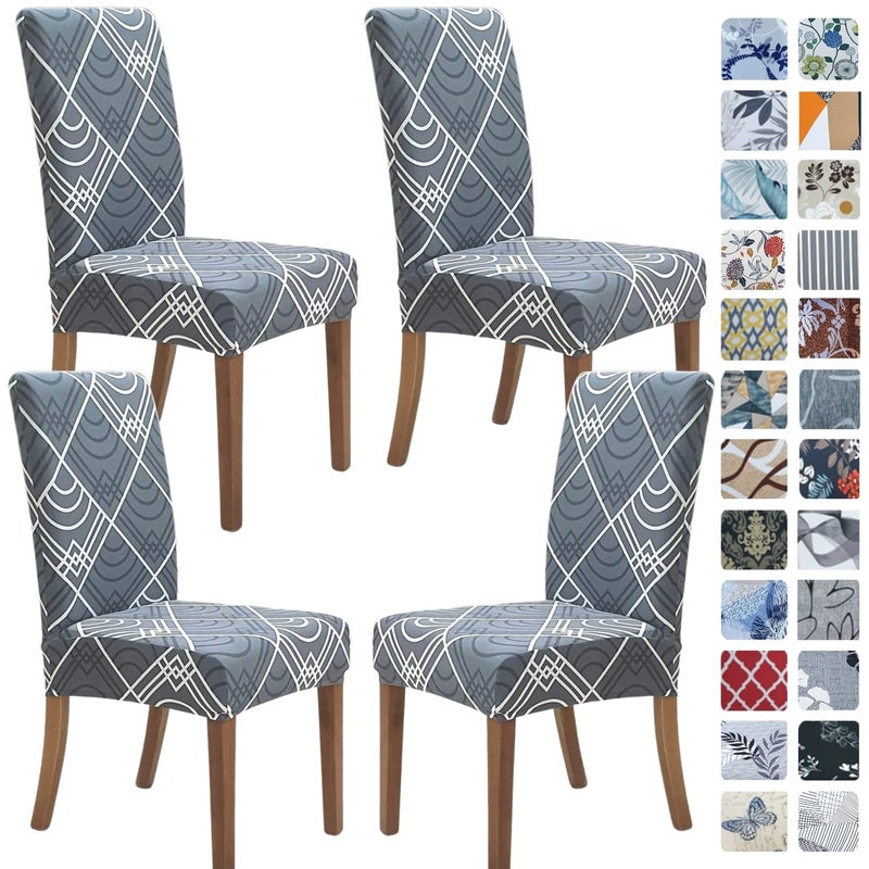 SPRINGRICO Chair Covers for Dining Room Set of 4, Stretch Dining Chair Cover, Washable Spandex Kitchen Parsons Chair Slipcovers, Removable Seat Protector for Home or Party (4 Pack, Bora Bora) - Image 1