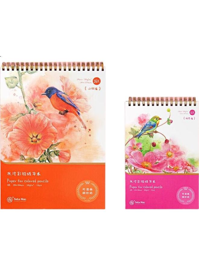 Flying Bird Fele Niao 16K 180G Water-Soluble Colored Pencil Sketchbook, Xiangsi Que, Colored Pencil Drawing Practice Book, Art Sketching - Image 3