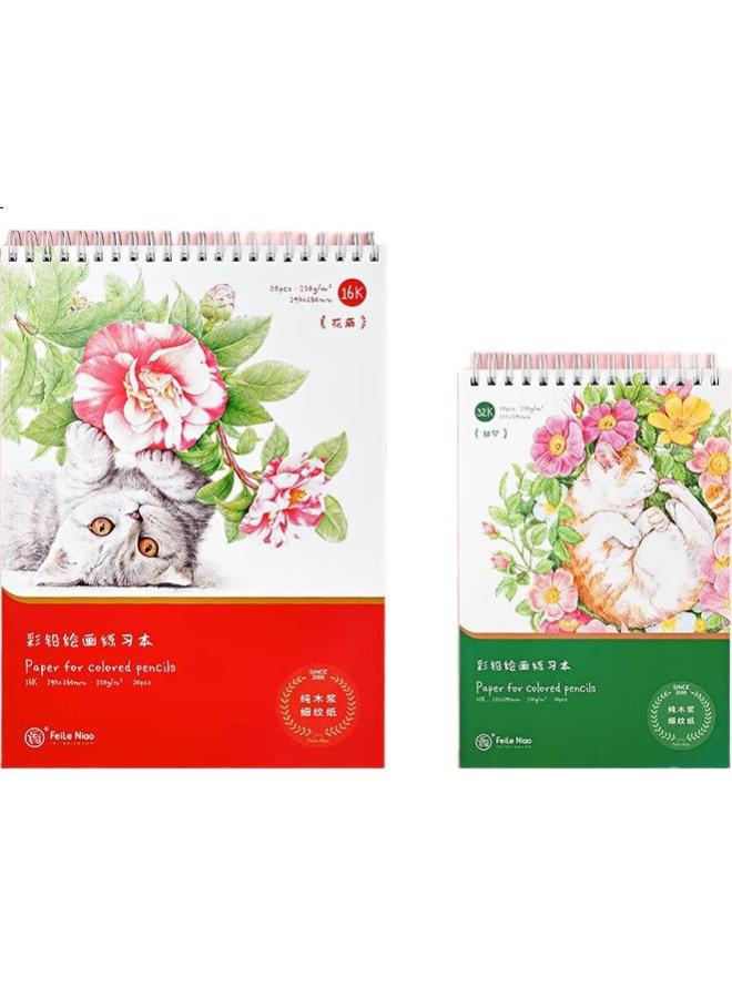 Flying Bird Fele Niao 16K 180G Water-Soluble Colored Pencil Sketchbook, Xiangsi Que, Colored Pencil Drawing Practice Book, Art Sketching - Image 2