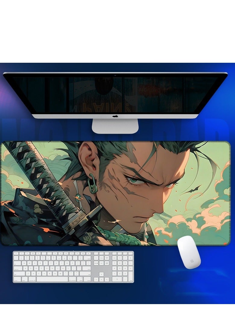 كيو زد لوحة ماوس Anime One Piece، لوحة ماوس ألعاب كبيرة ممتدة، قاعدة مطاطية غير قابلة للانزلاق ووسادة مكتب بحافة مخيطة للكمبيوتر المنزلي والعمل والدراسة - Image 1