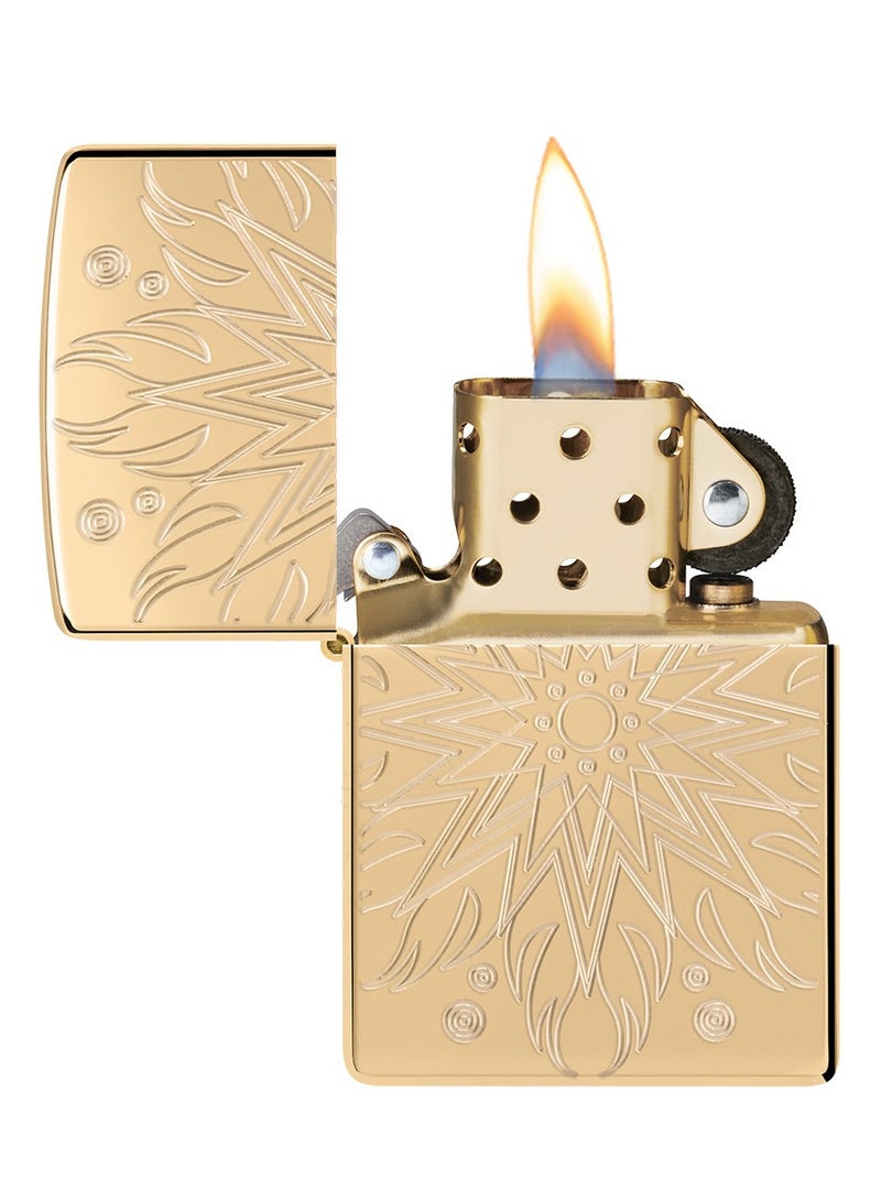 Zippo Ae401569 169 درع نقش الباب ولاعة نحاسية عالية اللمعان مقاومة للرياح - Image 3