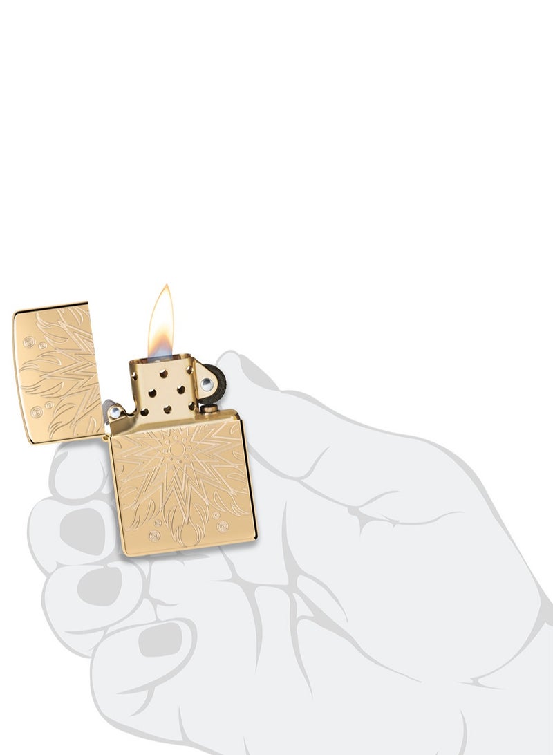 Zippo Ae401569 169 درع نقش الباب ولاعة نحاسية عالية اللمعان مقاومة للرياح - Image 5