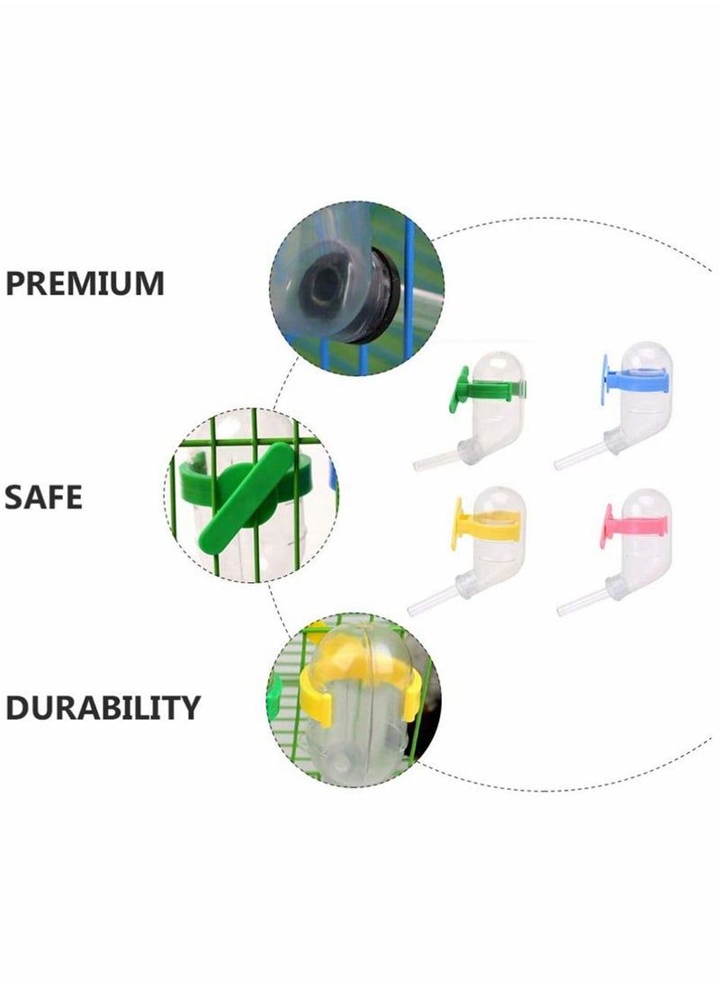 SYOSI - Hamster Cage Drinking Water Bottle 4 Pcs No Drip Small Animal Water Dispenser Automatic Pet Water Feeder Bowl for Parrot Mice Rat Gerbils 60 Ml Mixed Style - Image 1