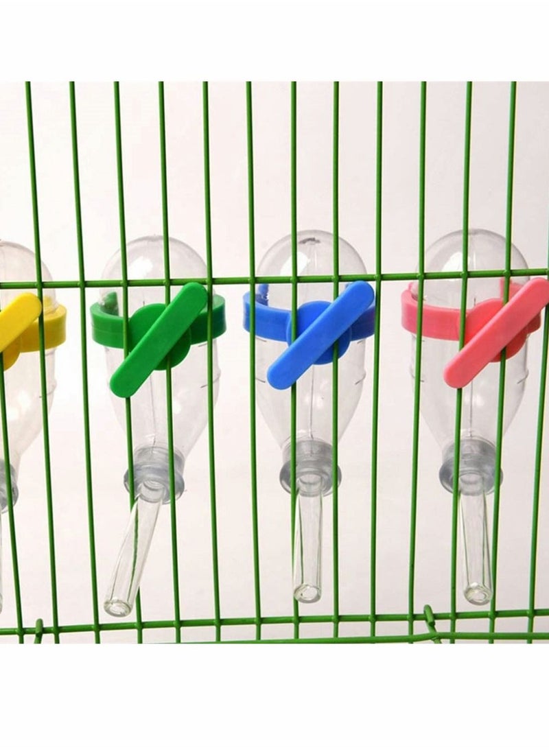 SYOSI - Hamster Cage Drinking Water Bottle 4 Pcs No Drip Small Animal Water Dispenser Automatic Pet Water Feeder Bowl for Parrot Mice Rat Gerbils 60 Ml Mixed Style - Image 1