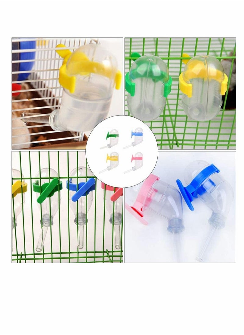 SYOSI - Hamster Cage Drinking Water Bottle 4 Pcs No Drip Small Animal Water Dispenser Automatic Pet Water Feeder Bowl for Parrot Mice Rat Gerbils 60 Ml Mixed Style - Image 1