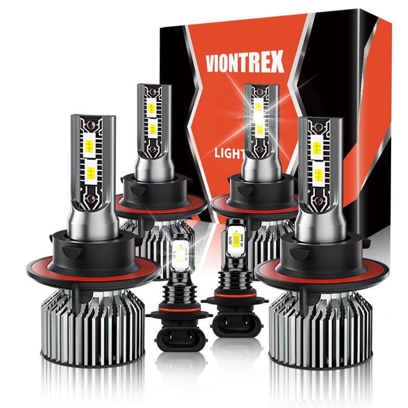 VIONTREX High Low Beam Fog Light Bulbs Set Fit for Ford F250 F350 F450 Super Duty 2005 2006 2007 2008 2009-2018 2019 2020 2021 2022 Driving Light Bulb,6500K White Car Lamp Bulb Kit,Plug and Play,IP68 6-Pack - Image 1