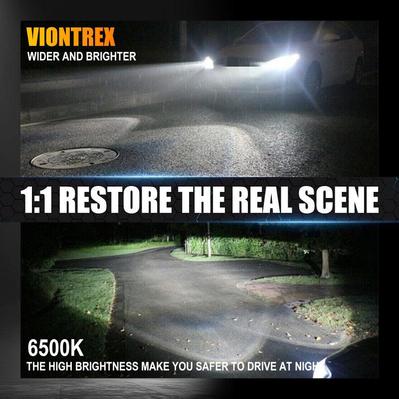 VIONTREX High Low Beam Fog Light Bulbs Set Fit for Ford F250 F350 F450 Super Duty 2005 2006 2007 2008 2009-2018 2019 2020 2021 2022 Driving Light Bulb,6500K White Car Lamp Bulb Kit,Plug and Play,IP68 6-Pack - Image 5