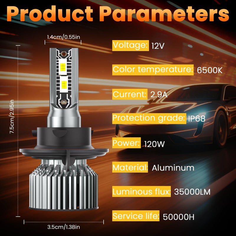 VIONTREX High Low Beam Fog Light Bulbs Set Fit for Ford F250 F350 F450 Super Duty 2005 2006 2007 2008 2009-2018 2019 2020 2021 2022 Driving Light Bulb,6500K White Car Lamp Bulb Kit,Plug and Play,IP68 6-Pack - Image 3