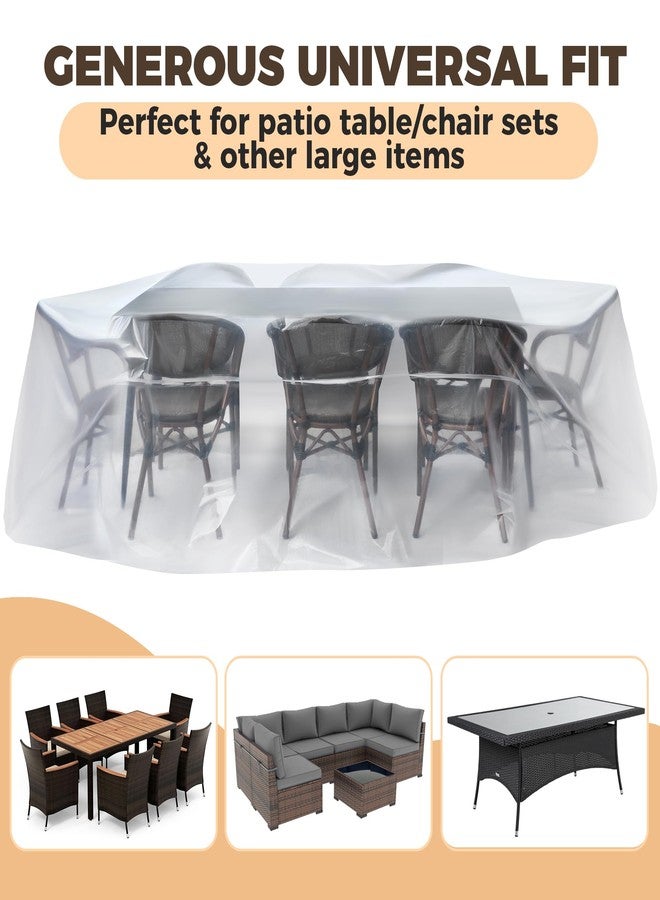 Storage Standard غطاء تخزين قياسي لطاولة وكراسي الفناء الخارجي - أغطية مستطيلة لأثاث الفناء الخارجي، مقاومة للماء، قابلة لإعادة الاستخدام، مصنوعة من بلاستيك متين، مقاس 111 بوصة × 74 بوصة × 28 بوصة - Image 5