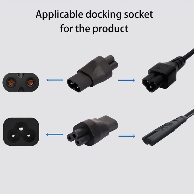 كلاراكو محول مقبس الطاقة من أنثى C5 إلى ذكر C8 لموصل السلك، رمادي - Image 5