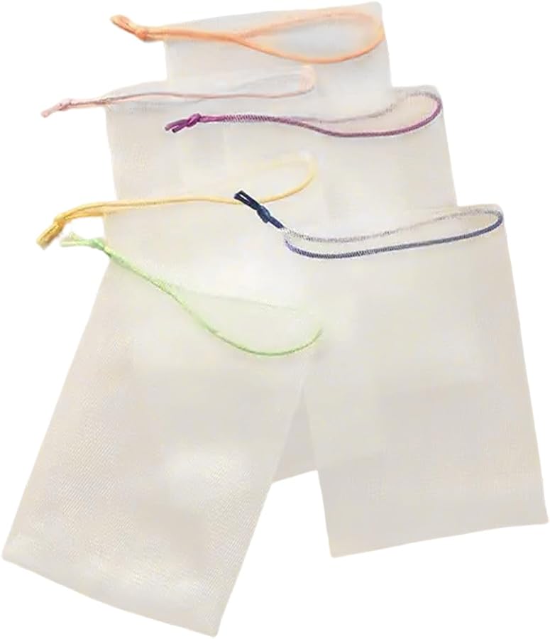 كيس شبكي ملون من الحبل لحفظ الصابون، حقيبة قابلة لإعادة الاستخدام للحمام والخضروات والألعاب - Image 2