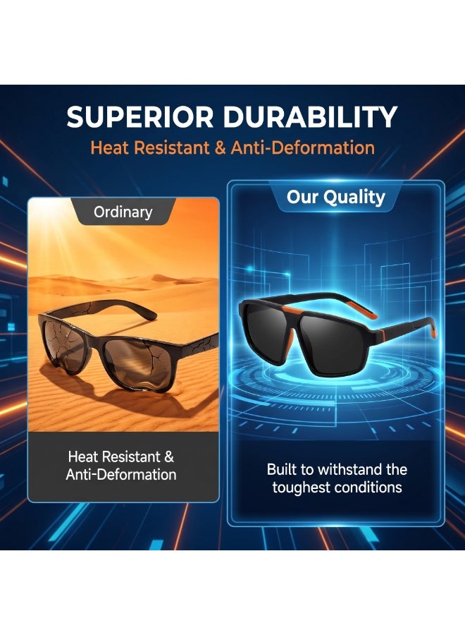TR90 Polarized Sunglasses Unisex Ultra Light Fashion Eyewear for Driving Fishing Travel Outdoor, Comfort Fit Protective Shades with Premium Storage Case - Image 4