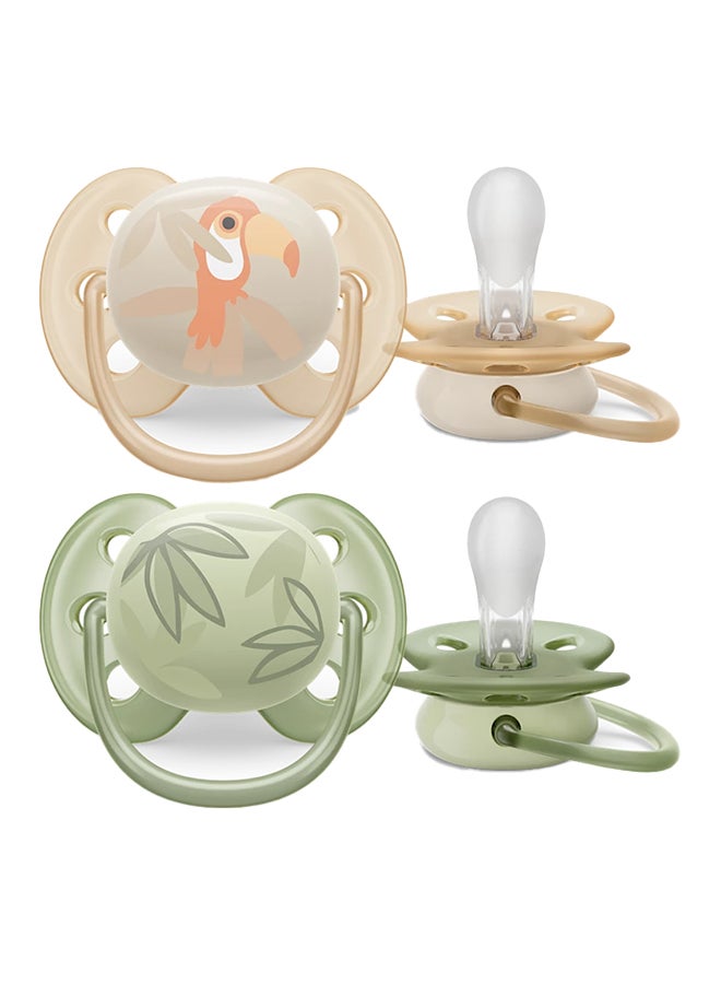 Philips Avent Soother Ultra SOFT 0-6M For Boys, 2 Pieces | No.1 Brand Recommended by Moms Worldwide | Light, Soft, BPA free, Orthodontic with Sterilization Case - Image 1