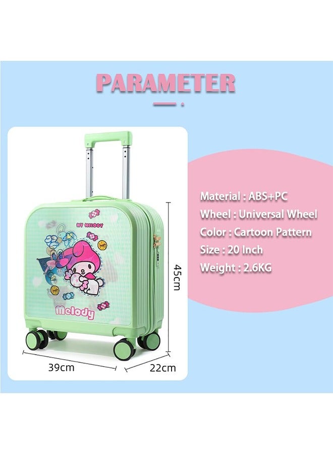 20 Inch Kids Luggage Gradation 3D Cartoon Patterns Children Trolley Suitcase Travel Boys Girls Rolling Luggage Case with Lock Students Teens Wheeled Small Suitcase Carry On Bag for Boarding School - Image 2