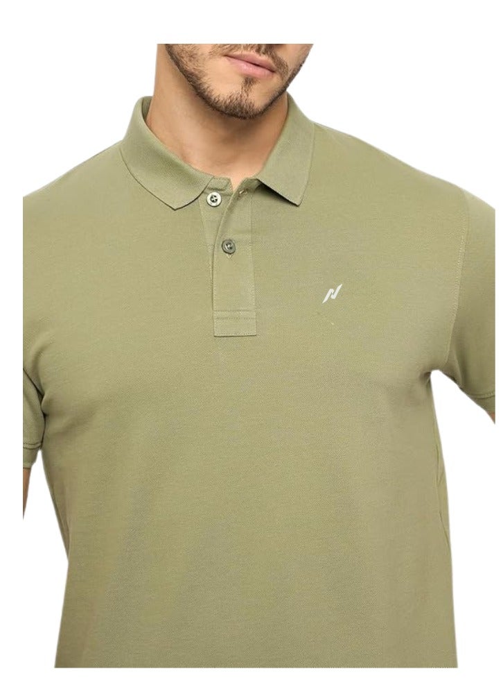 Lux Nitro Men's Solid Regular Fit T-Shirt | Green| Color Shade May Vary - Image 1