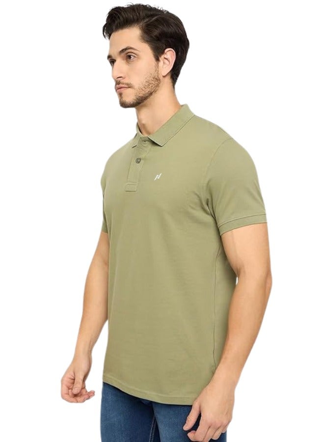 Lux Nitro Men's Solid Regular Fit T-Shirt | Green| Color Shade May Vary - Image 3