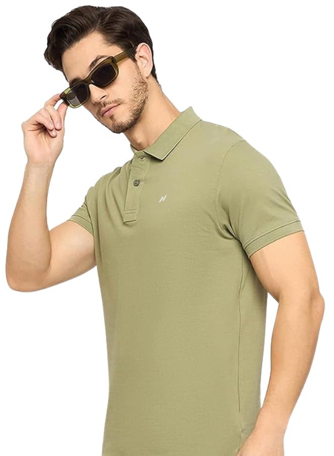 Lux Nitro Men's Solid Regular Fit T-Shirt | Green| Color Shade May Vary - Image 5