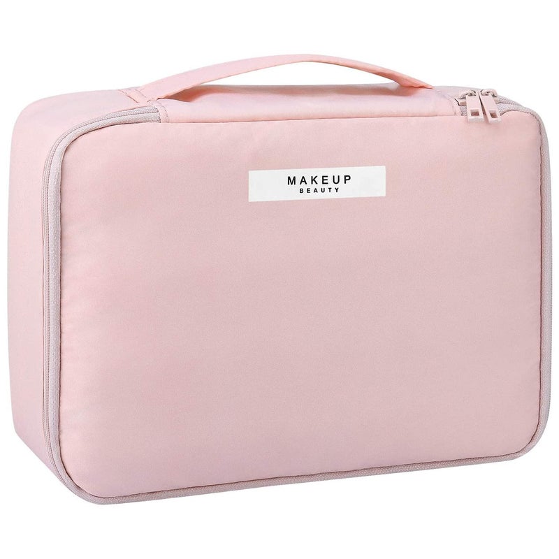 BESTOTTAM Cosmetic Organizer Bag with Pouch Makeup Pouch for Home and Travel Makeup Organiser for Brushes Toiletries Cosmetics for Women 24 x 17 x 7 cm Pink Beauty with Pouch - Image 1