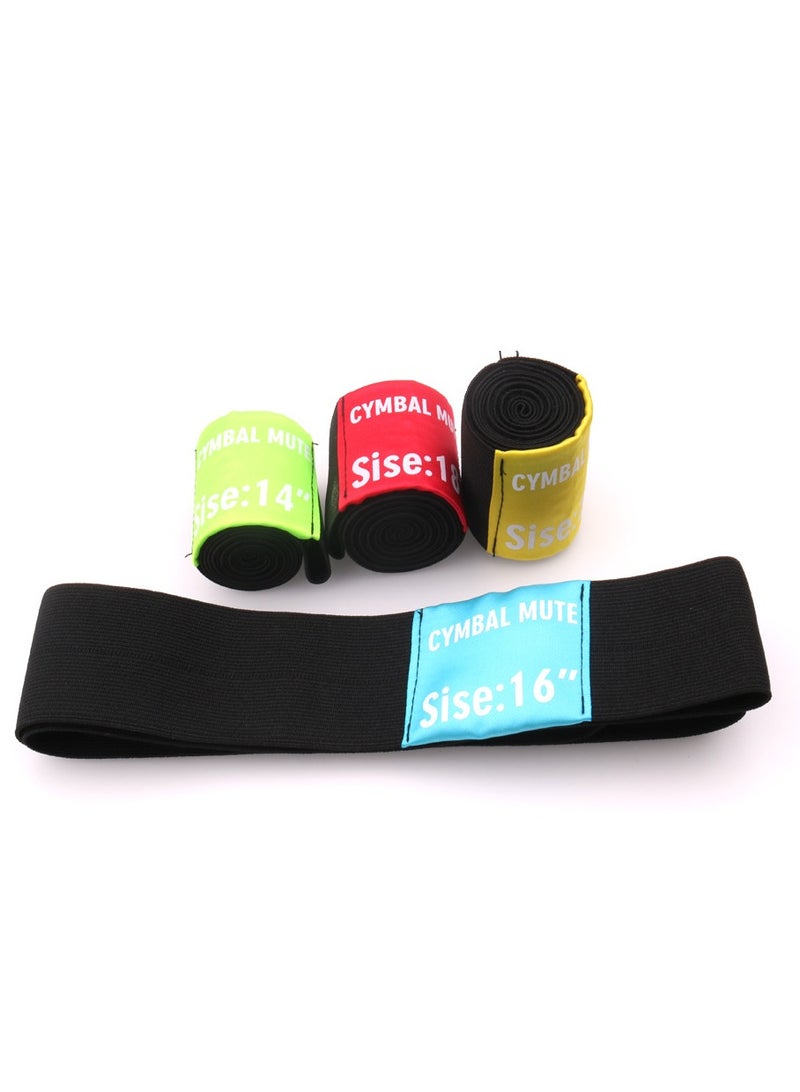 Generic 4-Piece Drum Cymbal Elastic Mute Belt  - Image 1