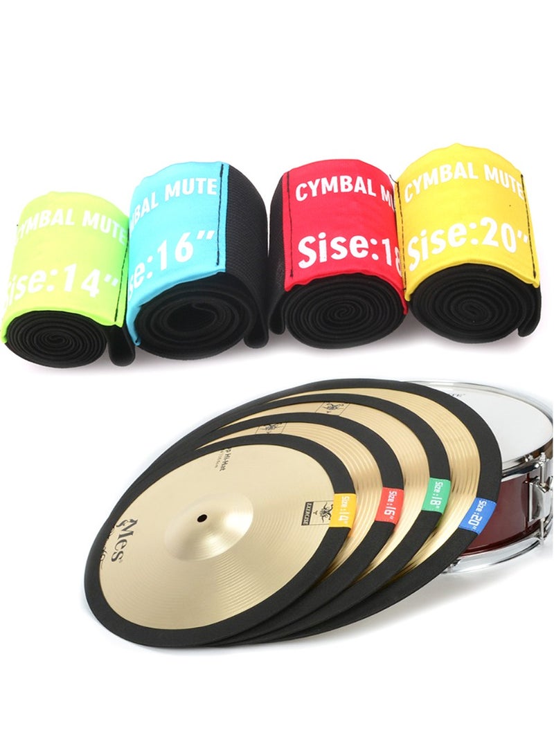 Generic 4-Piece Drum Cymbal Elastic Mute Belt  - Image 2