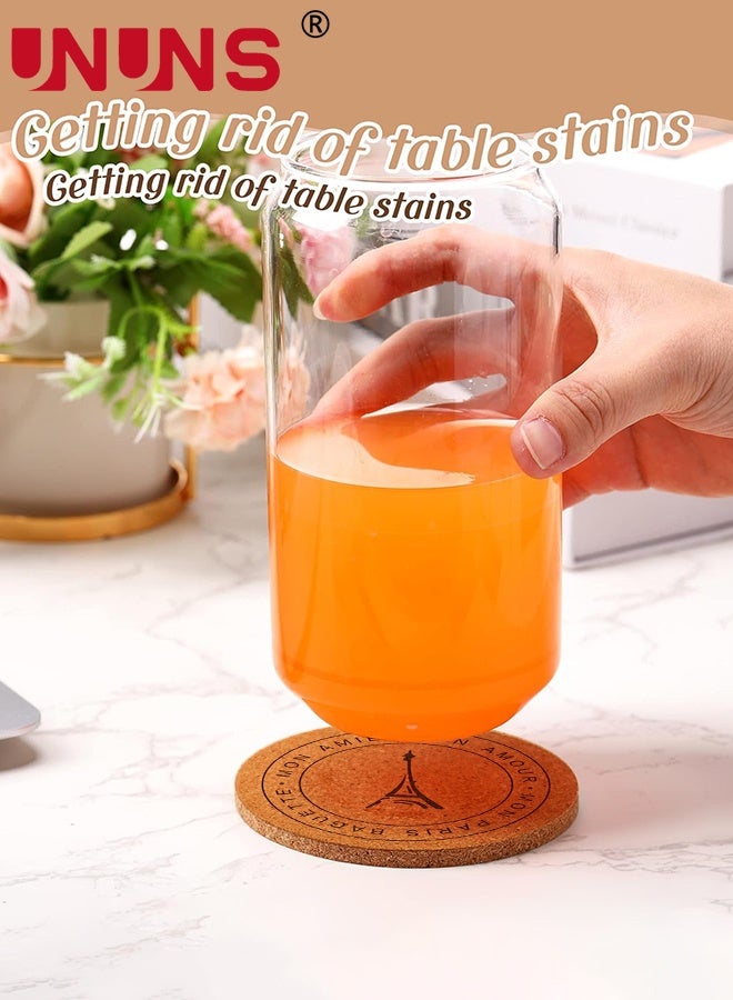 UNUNS Coasters Set,Cork Coaster,Round Shape Placemats,Heat-Insulating Wooden Mat,Table Mat,Pot Mat,Coffee Cup Saucepan Mat Pad Table Decor (Color : Large Tower) - Image 3