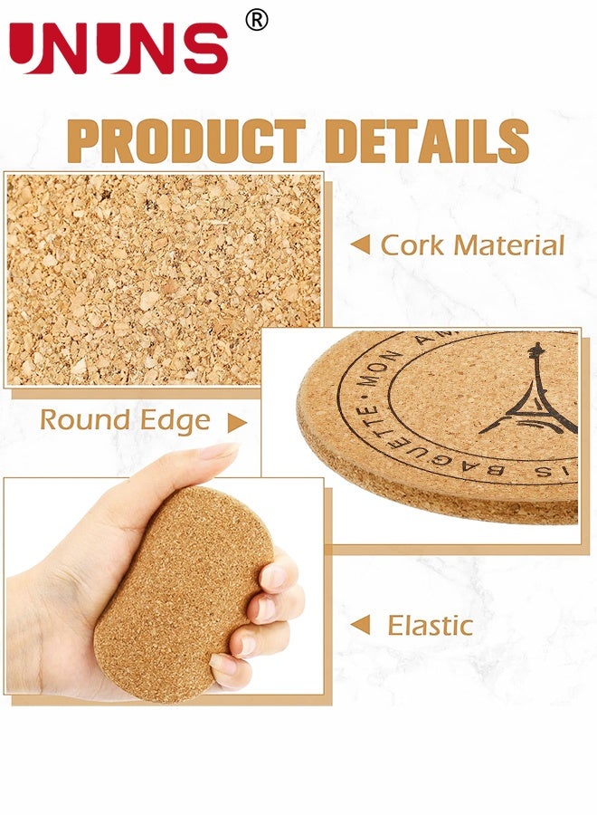 UNUNS Coasters Set,Cork Coaster,Round Shape Placemats,Heat-Insulating Wooden Mat,Table Mat,Pot Mat,Coffee Cup Saucepan Mat Pad Table Decor (Color : Large Tower) - Image 2