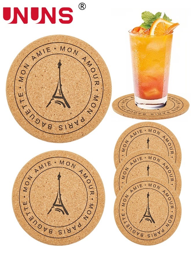 UNUNS Coasters Set,Cork Coaster,Round Shape Placemats,Heat-Insulating Wooden Mat,Table Mat,Pot Mat,Coffee Cup Saucepan Mat Pad Table Decor (Color : Large Tower) - Image 1