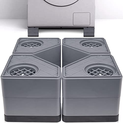 Sakolla Anti Vibration Pads for Washing Machine - Double Heighten Washer and Dryer Pedestals High Hard Wearing Square Rubber Foot Pads, Noise Cancelling and Shock Support Protects Pedestals - Image 1