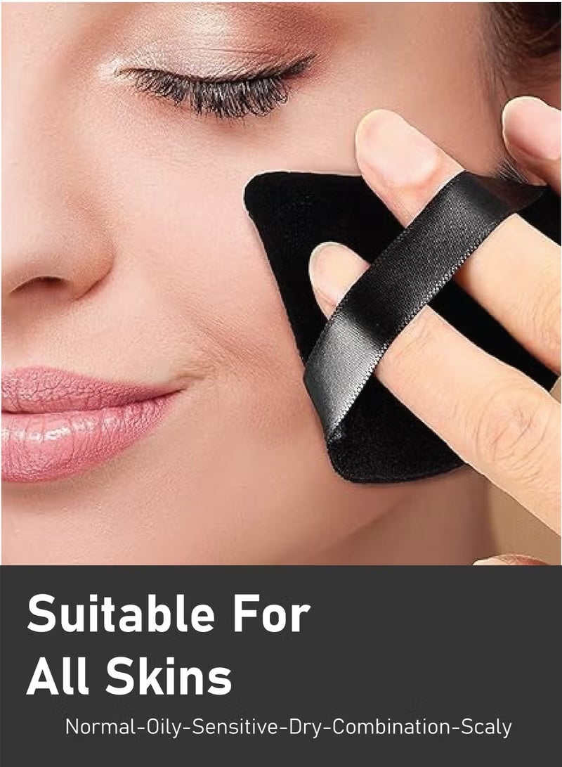 2 Pieces Triangular Velvet Makeup Powder Puffs for Loose Powder & Foundation - Image 2