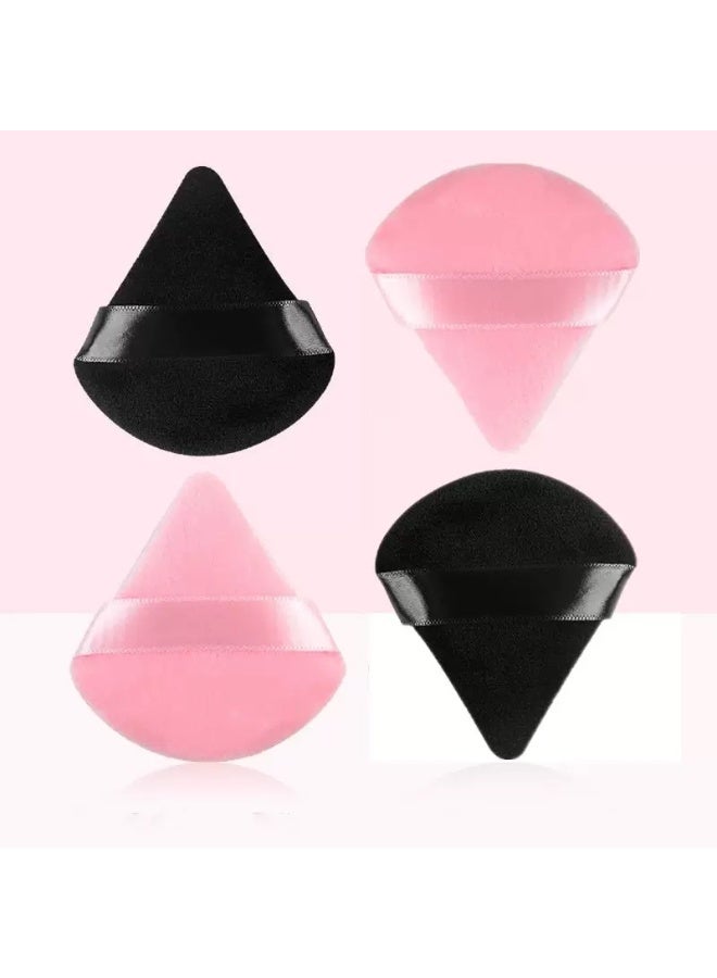 2 Pieces Triangular Velvet Makeup Powder Puffs for Loose Powder & Foundation - Image 1