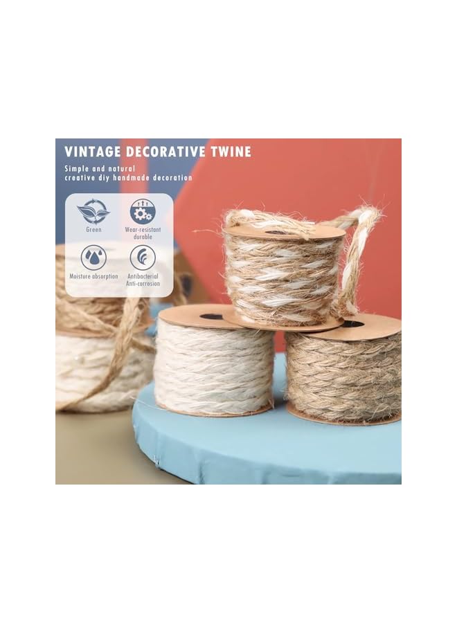 The Bros Garden Twine, 3 Ply Thickness 5mm x 5m Jute String for DIY Craft, 3 Styles Twine String for Floristry and Gardening Decoration, Crafts Bundling, Gift Wrapping (6 Rolls)  - Image 2
