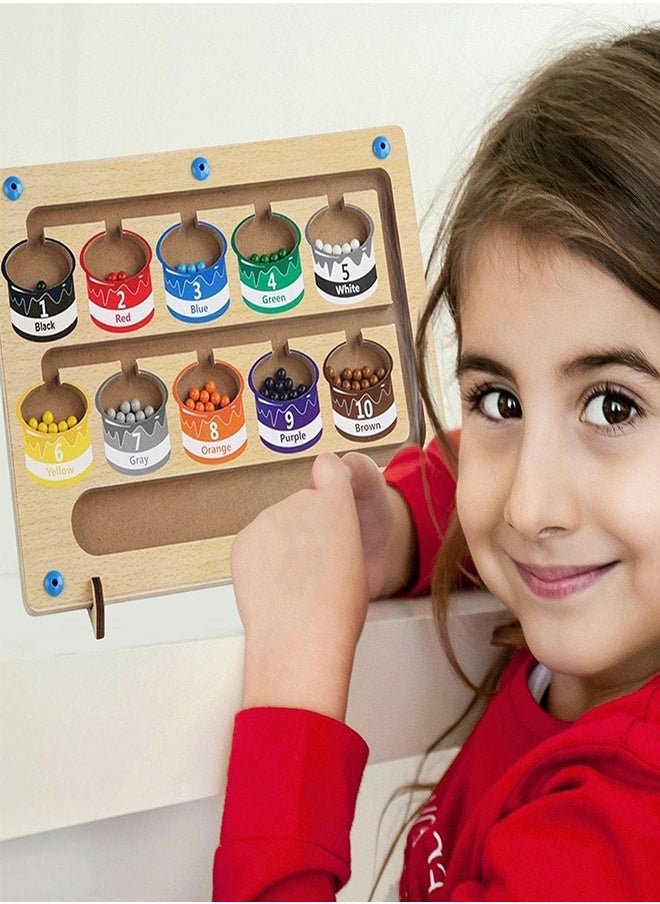 joyzzz - Montessori Toddler Wooden Magnetic Colorful Number Maze Board Toy - Image 1