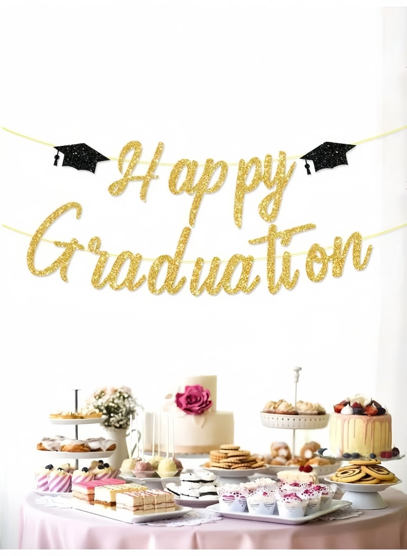 Happy Graduation Banner – Graduation Party Decoration Hanging Banner - Image 2