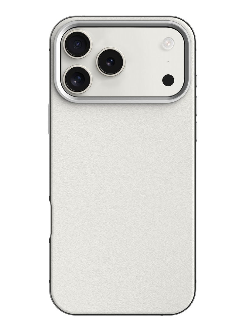 LEVELO iPhone 17 Pro Mia MagSafe Case with Matte Silicone Texture & Shock-Resistant Bumper / Anti-Fingerprint & Non-Slip Texture / Aluminum Alloy Frame for Camera & Edges / Frosted Clear Design - Silverstone - Image 1