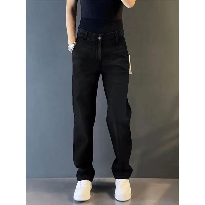 Unisex Classic Denim Jeans Loose Fit Daily Outdoor Wear - Image 1