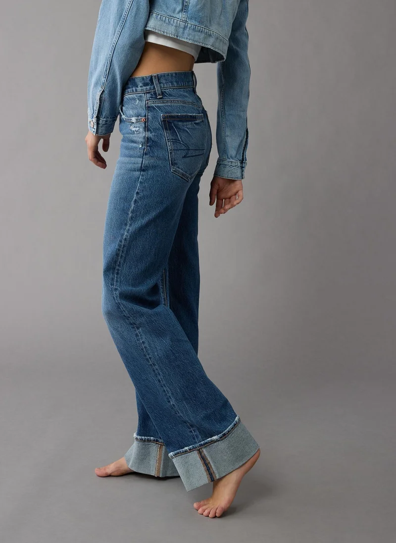 امريكان ايجل High-Waisted Stovepipe Cuffed Jeans