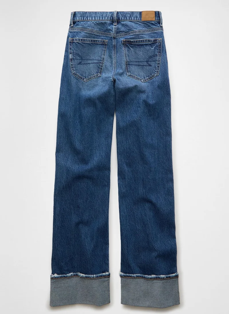 امريكان ايجل High-Waisted Stovepipe Cuffed Jeans