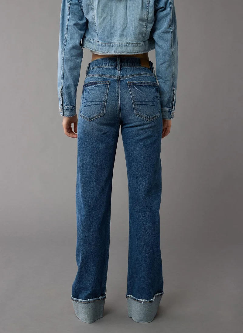 امريكان ايجل High-Waisted Stovepipe Cuffed Jeans