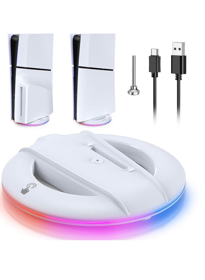 RGB LED Vertical Stand for PS5 Slim - 14 Color Modes & Light Effects, Compatible with PS5 Disc & Digital Editions - Image 1