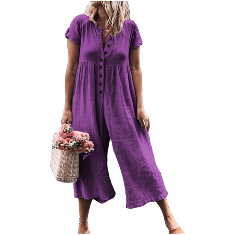 2021 Spring Summer Jumpsuit Multicolor Casual Pants Sky Blue - Image 4