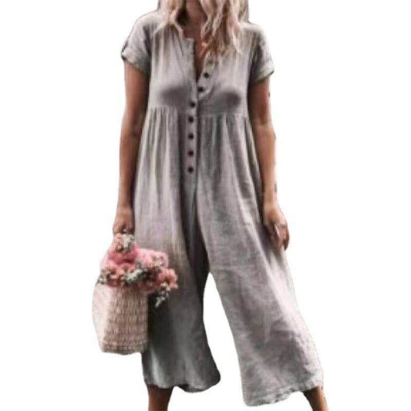 2021 Spring Summer Jumpsuit Multicolor Casual Pants Sky Blue - Image 5