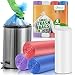 Ginkgo Small Trash Bags 4 Gallon Bathroom Garbage Bags 100 Count 4 Colors Clear Unscented Plastic Mini Trash Bags for Kitchen Waste Baskets Office Bedroom and Car Bulk Little Garbage Can Liners - Image 1