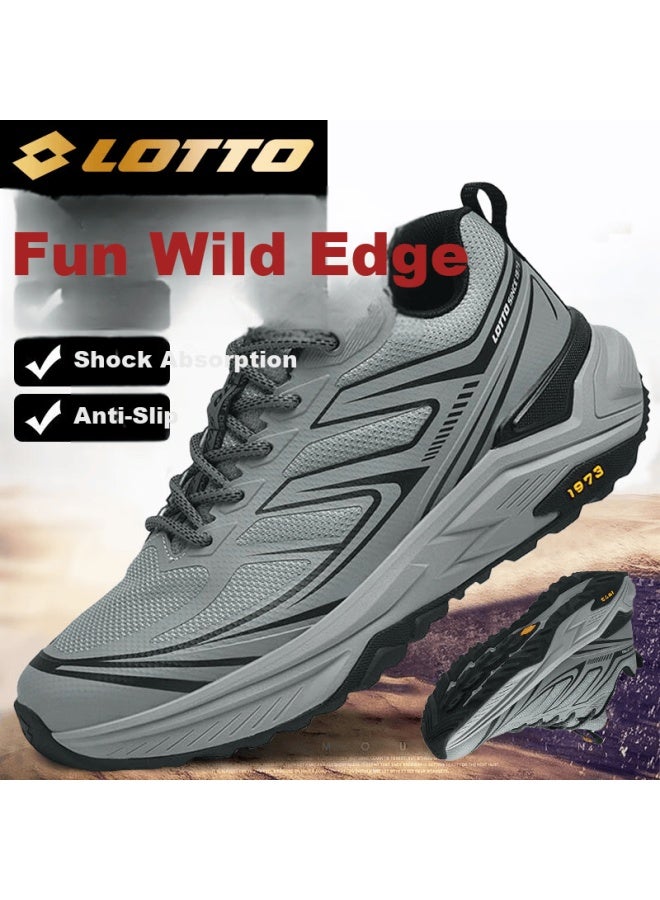 Lotto Men's Running Shoes Outdoor Sports Non-slip Hiking Trail Mountaineering Shoes 5997 Ancestral Gray Size 43 - Image 1