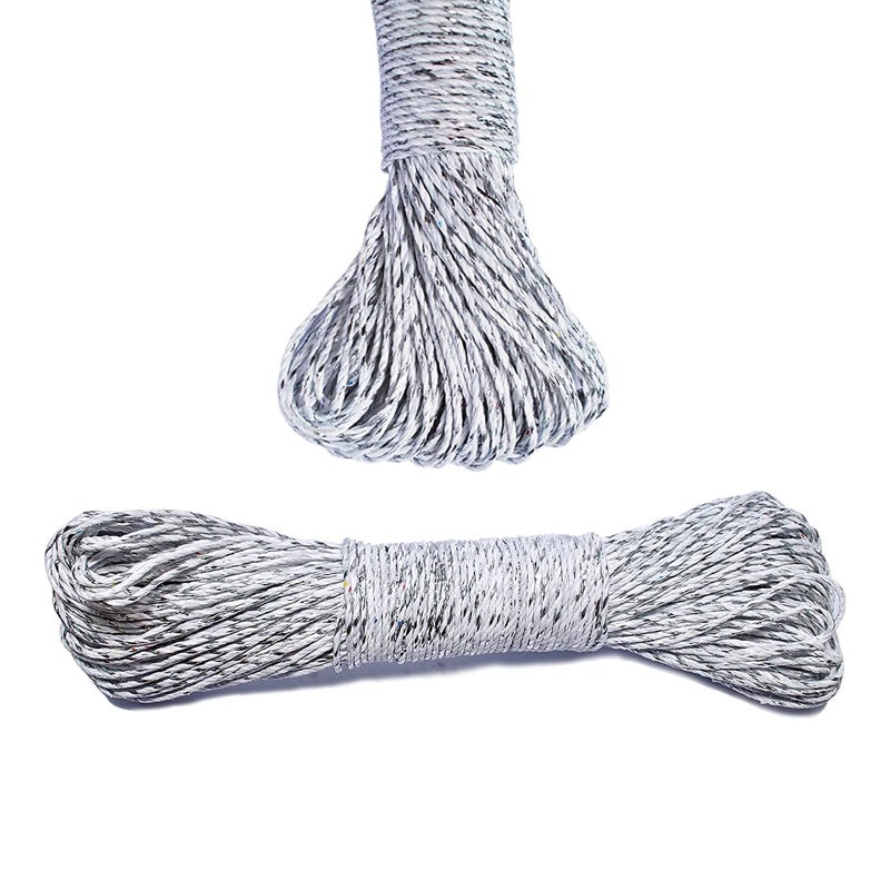 DIKANSHA 10Meter Nylon Rope Cloth Hanging Rope Farm Rope Fencing for Both Indoor and Outdoor Purpose Multicolour Pack of 2