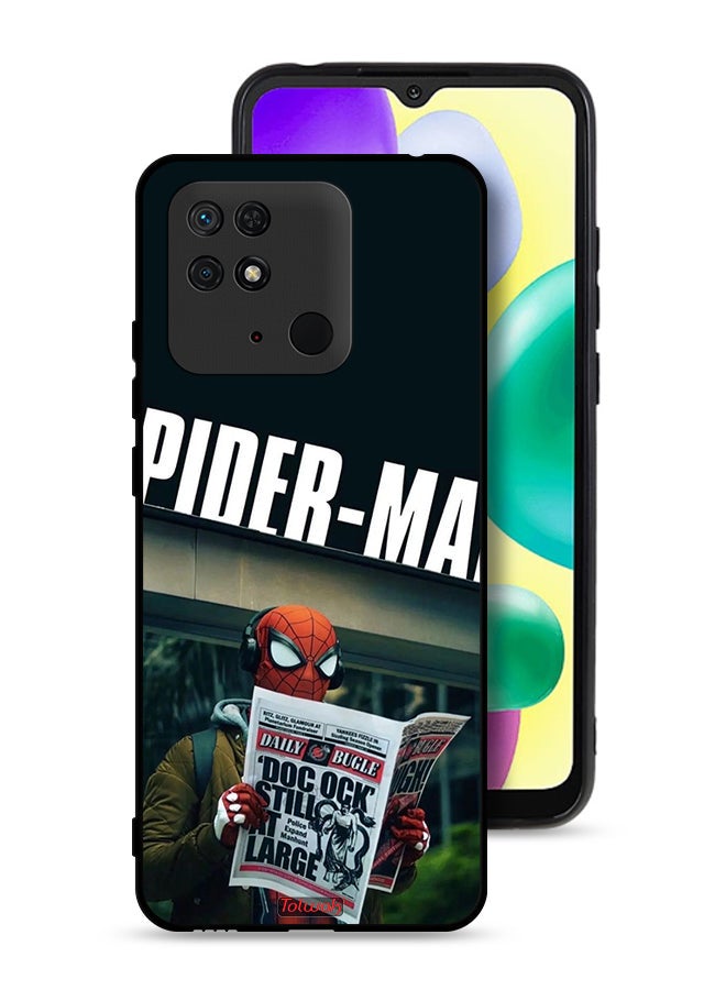 Tolwak Xiaomi Redmi 10C Protective Case Cover Spiderman Reading Newspaper - Image 1