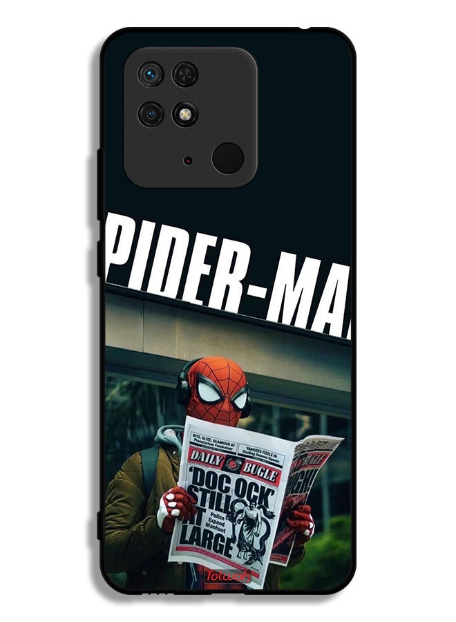 Tolwak Xiaomi Redmi 10C Protective Case Cover Spiderman Reading Newspaper - Image 2