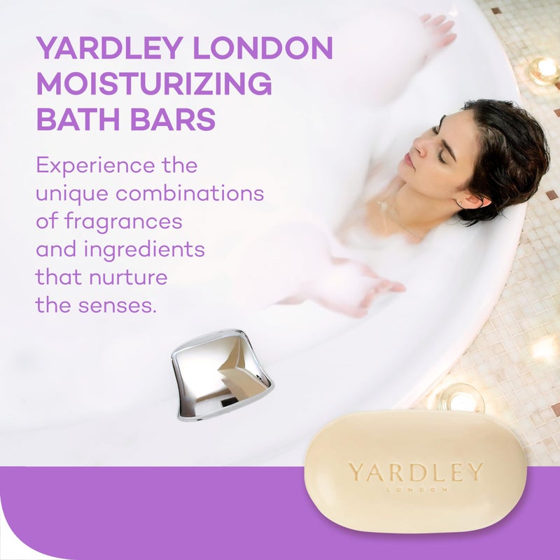 Yardley London Nourishing Bath Soap Bar English Lavender, Calms & Soothes with Pure Lavender Extracts & Essential Oils 4.0 oz Bath Bar, 2 Soap Bars - Image 3