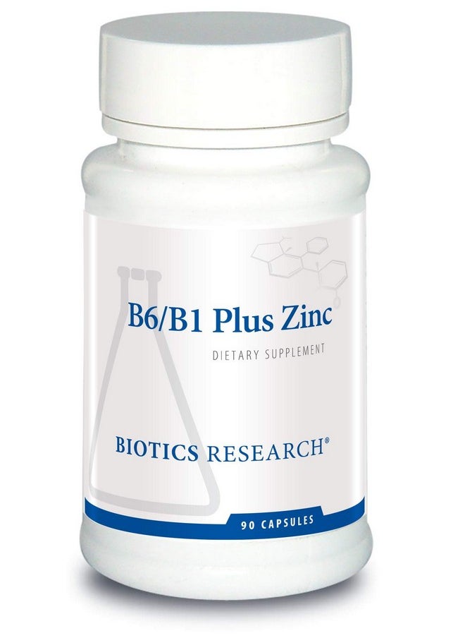 BIOTICS Research B6 B1 Plus Zinc Supplies Active Forms Of B Vitamins. 5Mg Of Highly Bioavailable Form Of Zinc. Aids In Activity Of Over 300 Different Zinc Dependent Enzymes 90 Caps  - Image 1